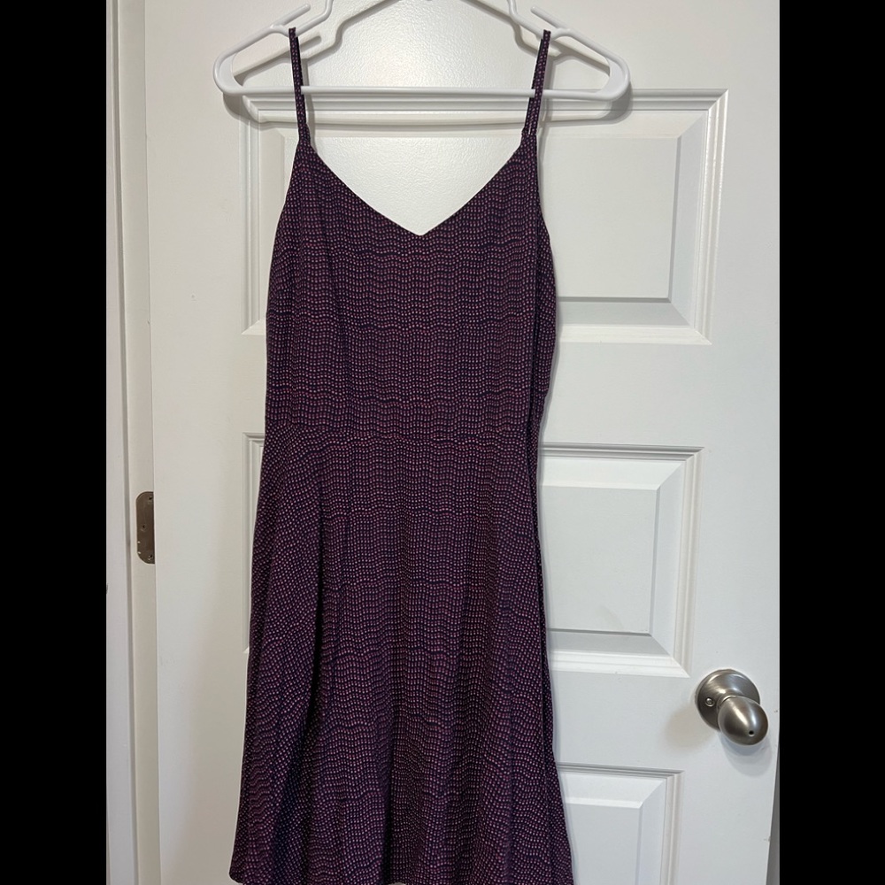 Gap dress. Navy blue with pink polka dots.